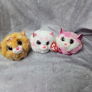 TY Puffies Beanie Balls Stuffed Puff Plush Toy Lot Of 3